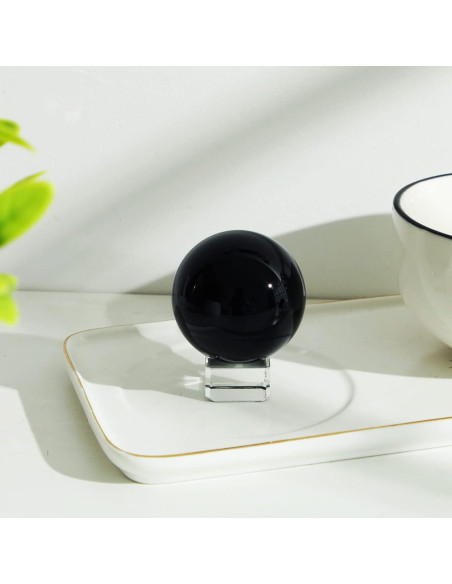 Bola de Cristal K9 50mm LONGWIN con Soporte Negro Bola de Cristal K9 50mm LONGWIN con Soporte Negro