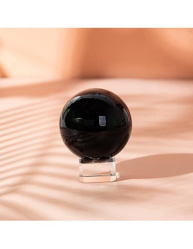 Bola de Cristal K9 50mm LONGWIN con Soporte Negro