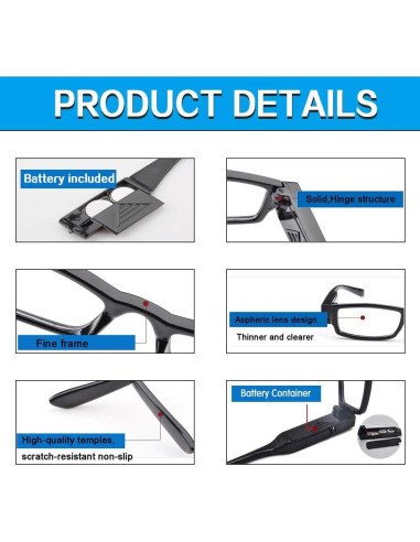 Gafas de Lectura DUANMEI con Luces LED +1.0 Unisex