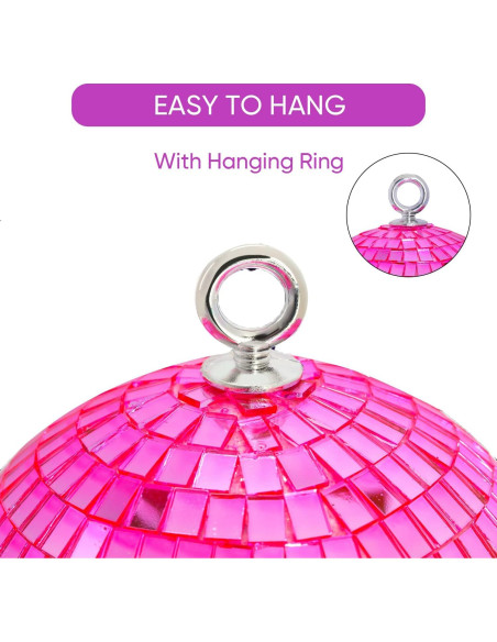 Bola de Espejo Disco Rosa 15 cm para Fiestas y Decoraciones Bola de Espejo Disco Rosa 15 cm para Fiestas y Decoraciones