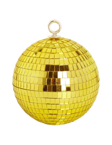 Bola de Disco Espejo Dorada 15 cm para Fiestas y Decoración