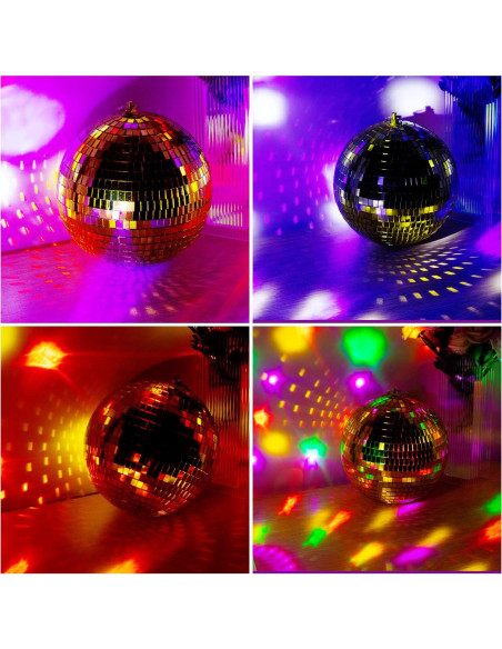 Bola de Disco Espejo Dorada 15 cm para Fiestas y Decoración Bola de Disco Espejo Dorada 15 cm para Fiestas y Decoración