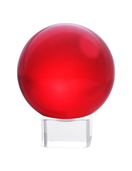 Bola de Cristal K9 60mm LONGWIN con Soporte Rojo Bola de Cristal K9 60mm LONGWIN con Soporte Rojo