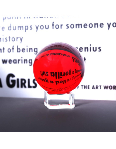 Bola de Cristal K9 60mm LONGWIN con Soporte Rojo