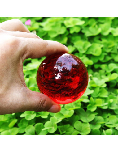 Bola de Cristal K9 60mm LONGWIN con Soporte Rojo