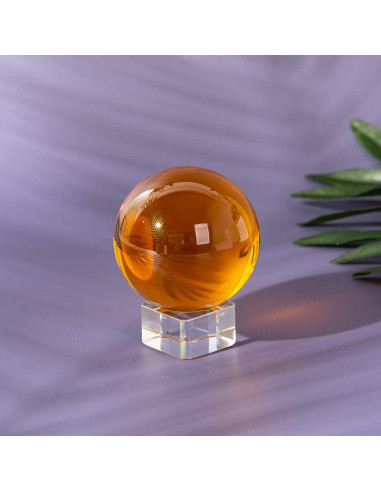 Bola de Cristal K9 50mm LONGWIN con Soporte Ámbar