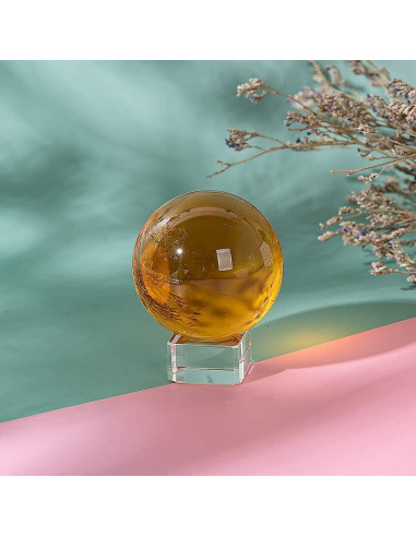 Bola de Cristal K9 50mm LONGWIN con Soporte Ámbar