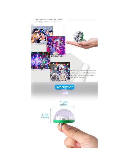 Mini Luz de Fiesta USB Ytuomzi RGB Control Sonido 4W Mini Luz de Fiesta USB Ytuomzi RGB Control Sonido 4W
