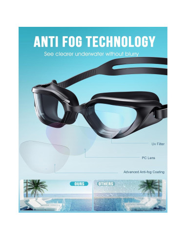 Gafas de natación Vegemono SWG unisex anti-vaho UV400