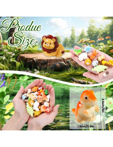 40 Figuras de Animales de Resina DIYDEC para Jardín Miniatura 40 Figuras de Animales de Resina DIYDEC para Jardín Miniatura