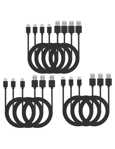 Cable USB C Smays 10-Pack 0.91m Carga Rápida Negro Cable USB C Smays 10-Pack 0.91m Carga Rápida Negro
