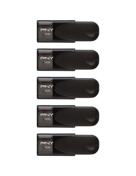 PNY 16GB Attaché 4 USB 2.0 - Paquete de 5 Unidades PNY 16GB Attaché 4 USB 2.0 - Paquete de 5 Unidades