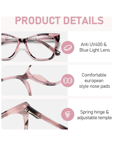 Gafas de lectura LKEYE estilo gato ojo 1.5D UV400 Gafas de lectura LKEYE estilo gato ojo 1.5D UV400