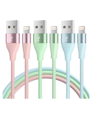 Cargador Rápido MenoSupp para iPhone - 3 Cables Lightning 3m
