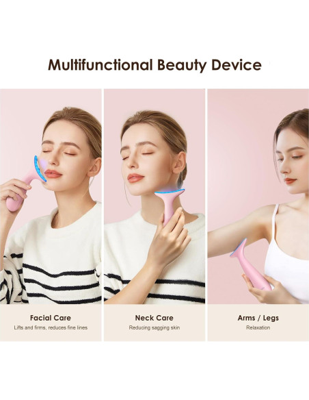 Masajeador Facial y de Cuello Shenzen - Rosa Pálido - 3 Modos Masajeador Facial y de Cuello Shenzen - Rosa Pálido - 3 Modos