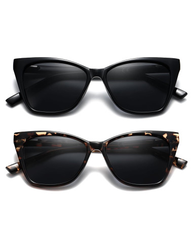 Gafas de lectura LKEYE estilo gato ojo 3.5D solar 2 piezas