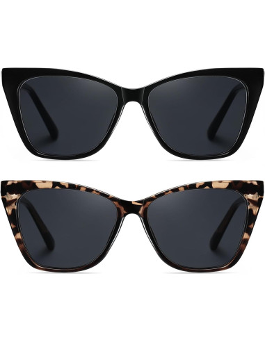 Gafas de lectura LKEYE estilo gato ojo 3.5D solar 2 piezas