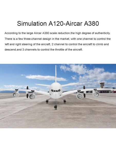 Avión RC A120 Aircar A380 WLtoys 3CH EPP para Niños Avión RC A120 Aircar A380 WLtoys 3CH EPP para Niños
