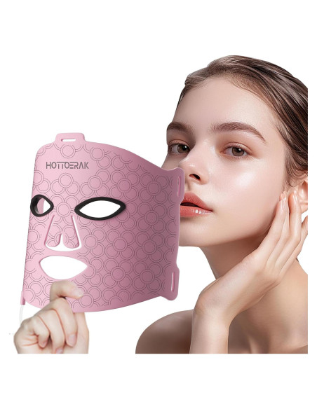 Máscara Facial LED Hottoerak Terapia Luz Roja 660nm Máscara Facial LED Hottoerak Terapia Luz Roja 660nm