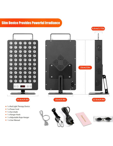Panel de Terapia de Luz Roja iPlantop 60 LEDs 660nm 850nm