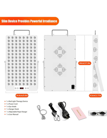 Panel de Terapia de Luz Roja iPlantop 120 LEDs 660nm 850nm Panel de Terapia de Luz Roja iPlantop 120 LEDs 660nm 850nm