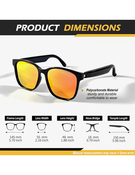 Gafas Bluetooth Giinova Unisex con Altavoz y Lentes Polarizados Gafas Bluetooth Giinova Unisex con Altavoz y Lentes Polarizados
