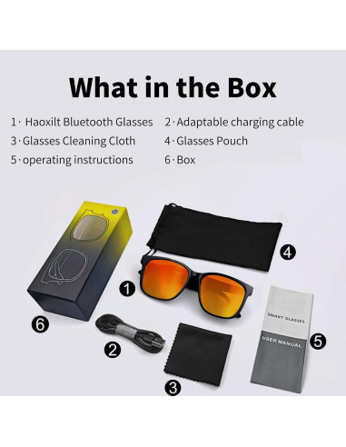 Gafas Bluetooth Giinova Unisex con Altavoz y Lentes Polarizados