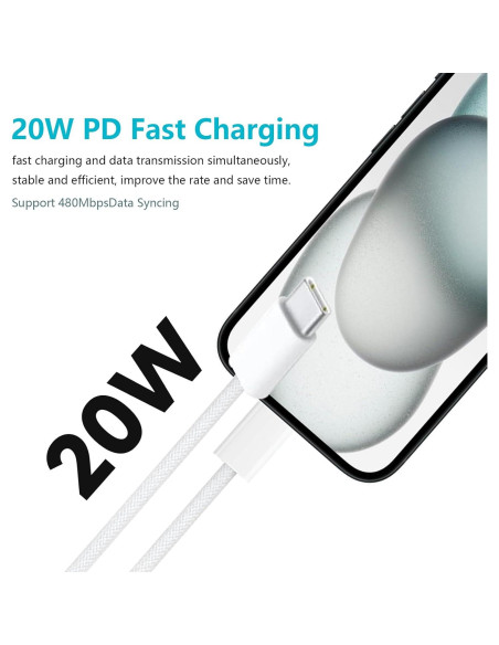 Cargador Rápido 20W USB C CYQAPC para iPhone y iPad Cargador Rápido 20W USB C CYQAPC para iPhone y iPad