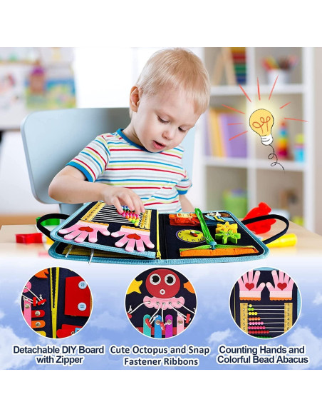 Busy Board Montessori Gojmzo 21 en 1 para niños 1-4 años Busy Board Montessori Gojmzo 21 en 1 para niños 1-4 años