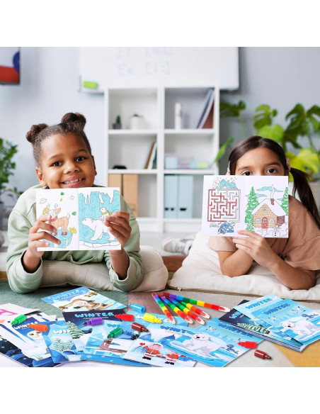 BenLouis 24 Mini Libros para Colorear Invierno Niños BenLouis 24 Mini Libros para Colorear Invierno Niños