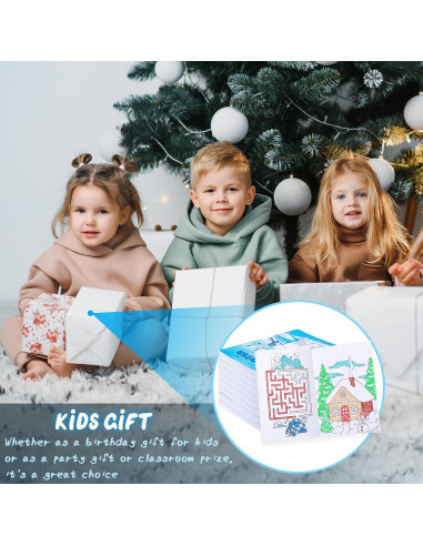 BenLouis 24 Mini Libros para Colorear Invierno Niños