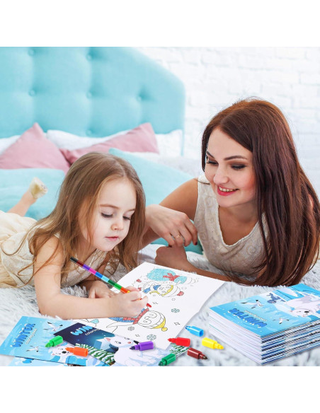 BenLouis 24 Mini Libros para Colorear Invierno Niños BenLouis 24 Mini Libros para Colorear Invierno Niños