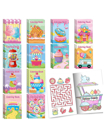 BenLouis 24 Mini Libros para Colorear Niños Fiesta Dulces BenLouis 24 Mini Libros para Colorear Niños Fiesta Dulces