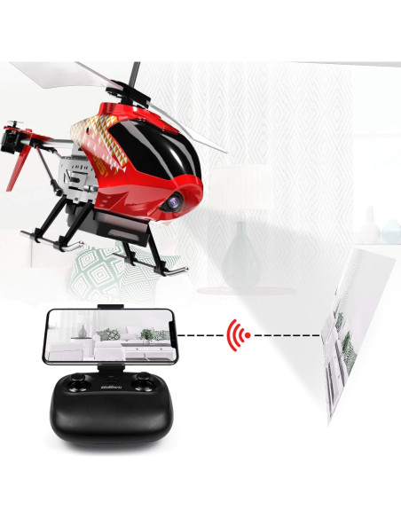 Helicóptero RC Udirc U12S Rojo con Cámara y Control APP Helicóptero RC Udirc U12S Rojo con Cámara y Control APP