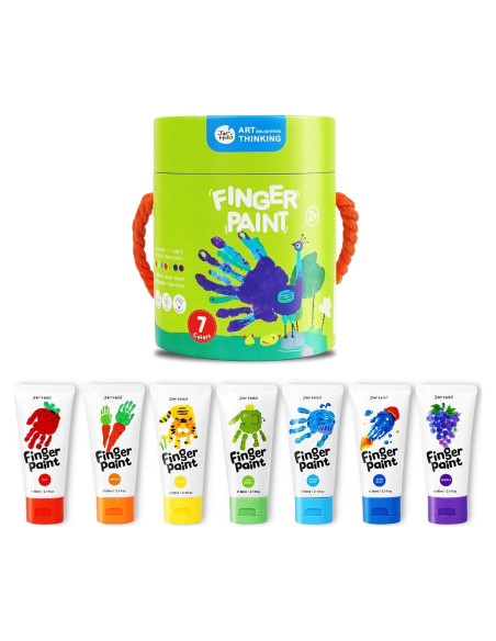 Pintura para Dedos Jar Melo 7 Colores No Tóxica 60 ml Pintura para Dedos Jar Melo 7 Colores No Tóxica 60 ml