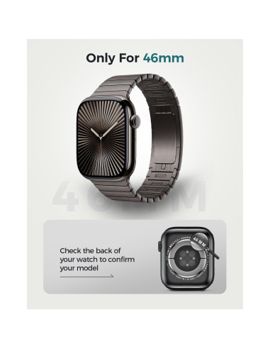 Funda Bumper Goton para Apple Watch 46mm Titanio Negro Resistente