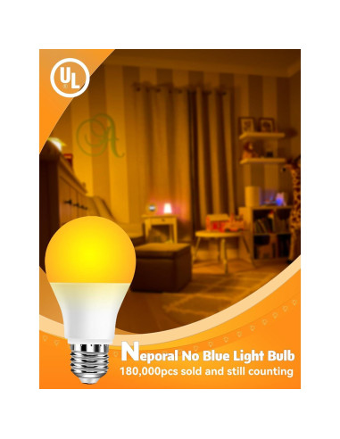 Bombillas LED Ámbar Neporal 9W 1800K Paquete de 6