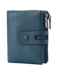 Cartera Pequeña de Cuero Bveyzi con Bloqueo RFID para Mujeres