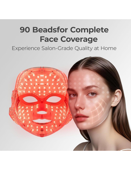 Máscara Facial de Luz Roja Facego 7 Modos Inalámbrica Máscara Facial de Luz Roja Facego 7 Modos Inalámbrica