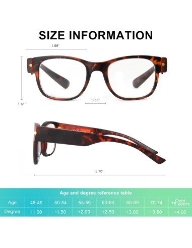 Gafas de lectura SKYWAY con luz LED recargable 3.0x