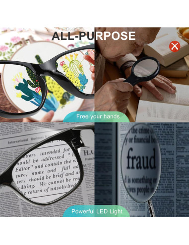 Gafas de lectura SKYWAY con luz LED recargable unisex
