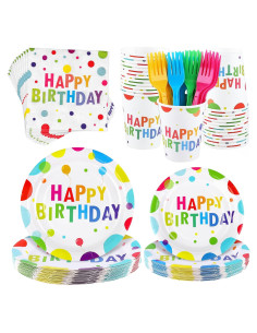 Set de Fiesta de Cumpleaños Kochorie 144 Piezas Colorido