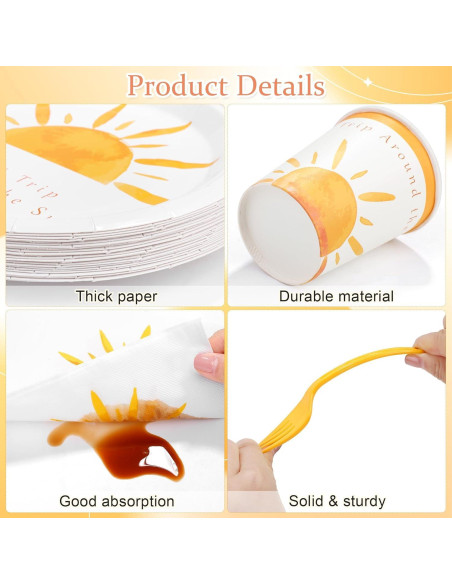 Juego de Vajilla de Fiesta Boho Sol 144 Piezas Kochorie Juego de Vajilla de Fiesta Boho Sol 144 Piezas Kochorie