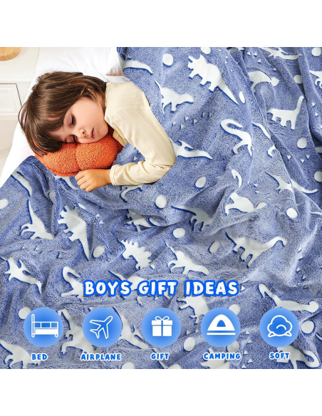 Manta de Dinosaurio Inhand 127x152 cm Brilla en la Oscuridad Manta de Dinosaurio Inhand 127x152 cm Brilla en la Oscuridad