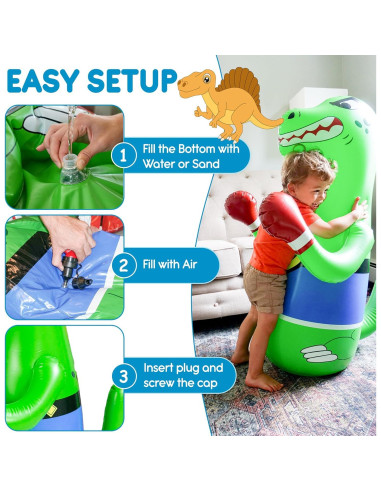 Saco de Boxeo Inflable Dinosaurio - Preferred Toys 121 cm