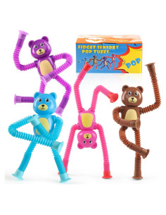 4 Pzs Juguete Sensorial Oso Witmelt Tubos Antiestrés