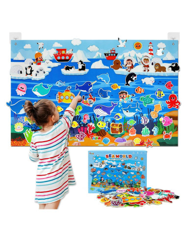 Conjunto de Tablero de Fieltro Oceánico Taika 70 Pcs 43x28 cm