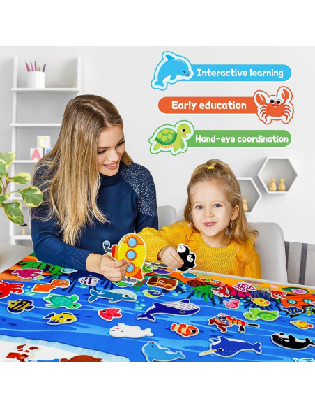 Conjunto de Tablero de Fieltro Oceánico Taika 70 Pcs 43x28 cm Conjunto de Tablero de Fieltro Oceánico Taika 70 Pcs 43x28 cm