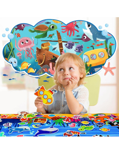 Conjunto de Tablero de Fieltro Oceánico Taika 70 Pcs 43x28 cm