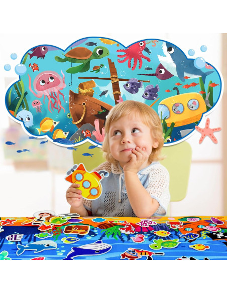 Conjunto de Tablero de Fieltro Oceánico Taika 70 Pcs 43x28 cm Conjunto de Tablero de Fieltro Oceánico Taika 70 Pcs 43x28 cm